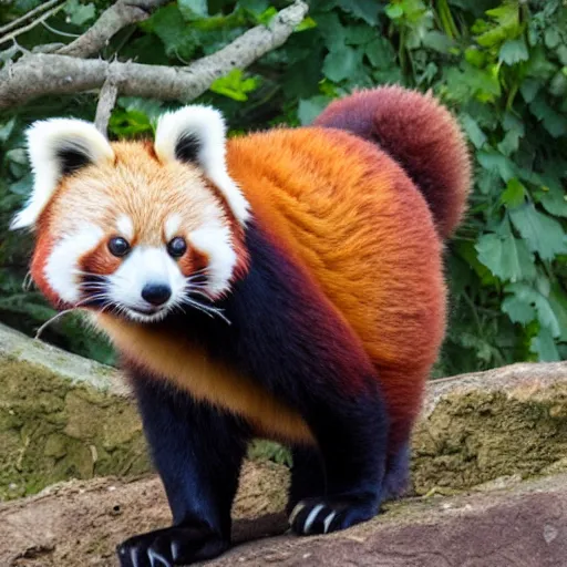 Prompt: a red panda made from tacos