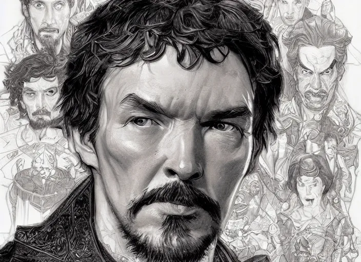 Image similar to a highly detailed dead portrait of stephen strange, james gurney, james jean