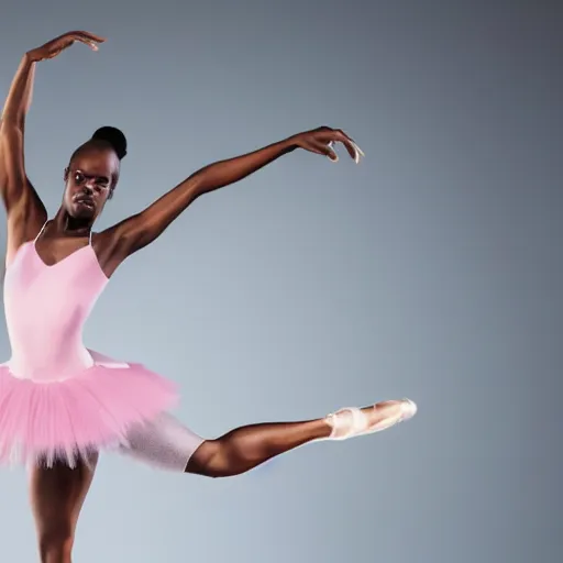 Image similar to Samuel L. Jackson as a ballerina, dancing gracefully, 4k, high details, studio lighting