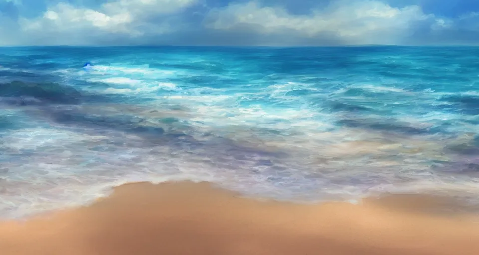 Image similar to beach, digital painting, 8k, trading on artstation