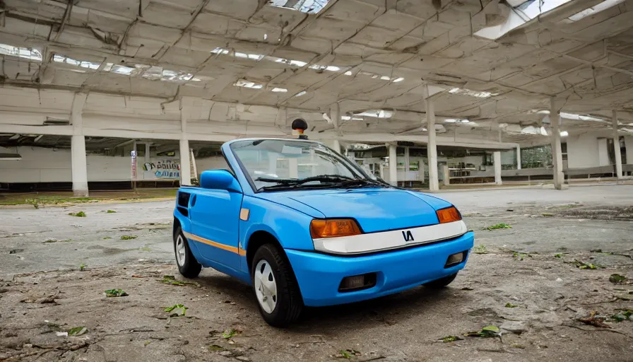 Prompt: a honda beat, in an abandoned mall