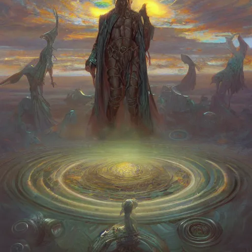 Image similar to The eldritch god is awakening, by Donato Giancola, Craig Mullins, digital art, trending on artstation