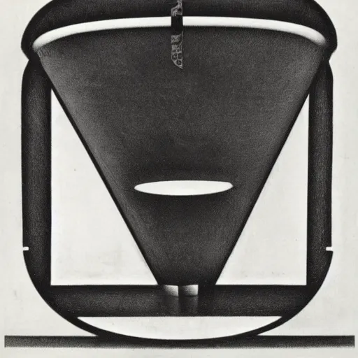 Image similar to a duchamp etching by man ray, object in a void, museum, futuristic, dada