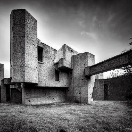 Image similar to scifi brutalist castle, photography