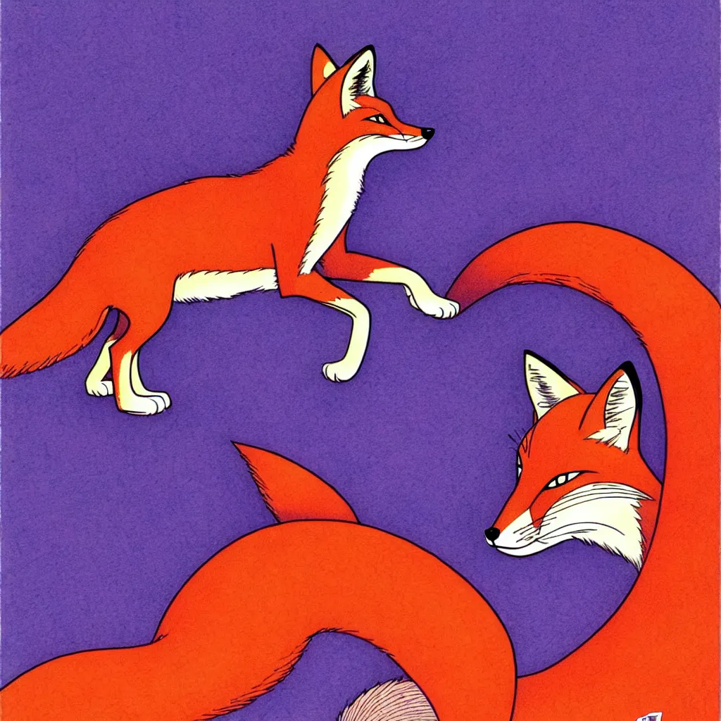 Prompt: fox by moebius