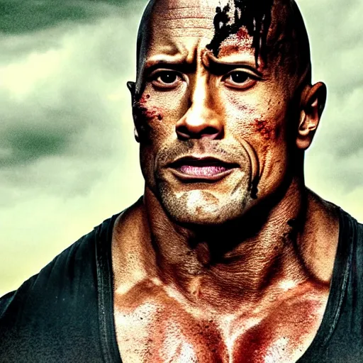 Image similar to Dwayne Johnson as a zombie in the walking dead 4k Quality