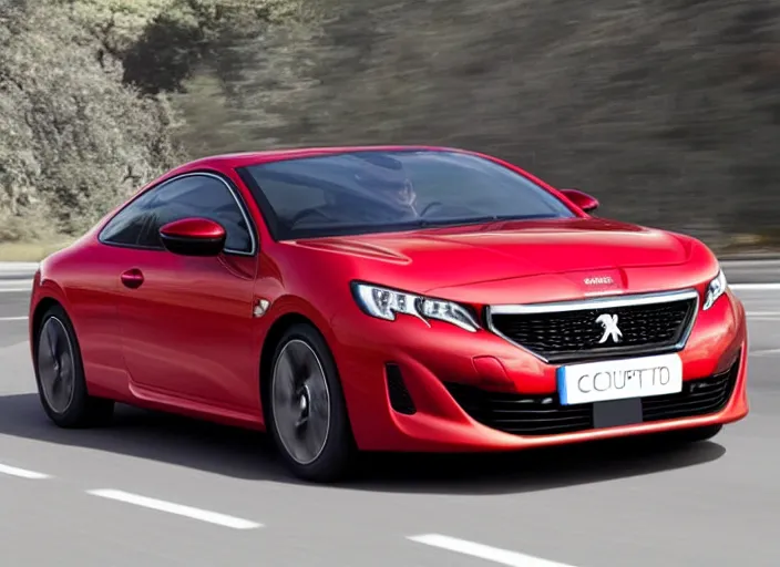 Prompt: a peugeot coupe from 2 0 1 8