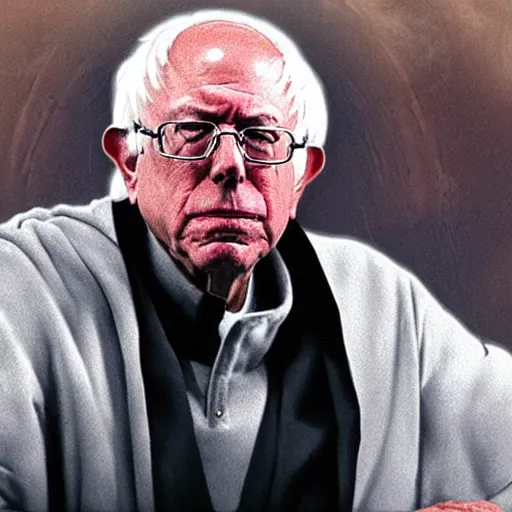 Image similar to bernie sanders as a jedi master