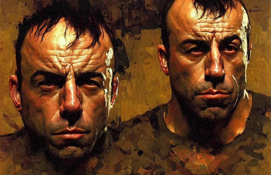 Prompt: portrait of joe rogan!!!!!!!!!!!!!!!!!!!!!!!!!!!, detailed face, detailed painting,, epic lighting, by ilya repin, phil hale and kent williams