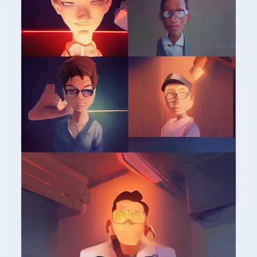 Image similar to face icon stylized minimalist dexter's laboratory, loftis, cory behance hd by jesper ejsing, by rhads, makoto shinkai and lois van baarle, ilya kuvshinov, rossdraws global illumination