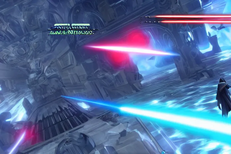 Prompt: Screenshot from Darth vader in Xenoblade Chronicles 2