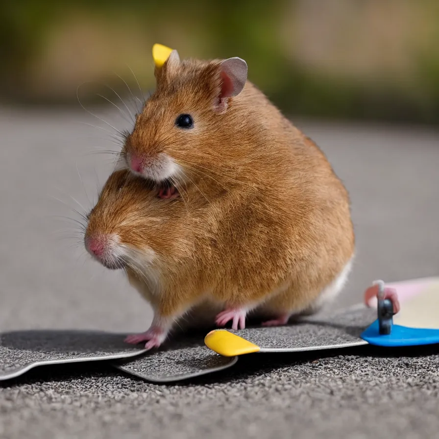 Image similar to hamster on a skateboard, high definition, national geographic, award winning, god rays, 8k, 35mm wide angle photograph