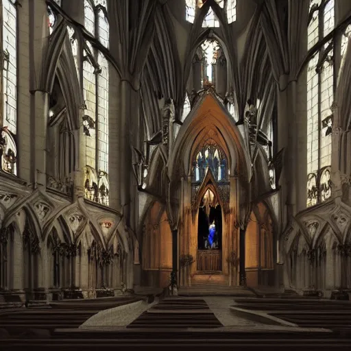 Image similar to angel protecting man who is praying inside a gothic church by Stanley Artgerm Lau, WLOP, Rossdraws, James Jean, Andrei Riabovitchev, Marc Simonetti, Yoshitaka Amano, ArtStation, CGSociety