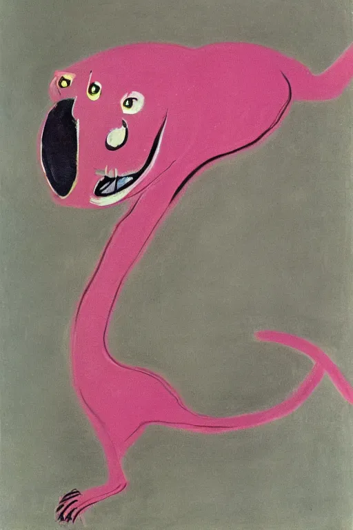 Image similar to The pink panther by Francis Bacon