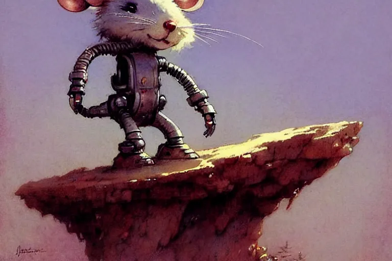 Image similar to adventurer ( ( ( ( ( 1 9 5 0 s retro future robot mouse explorer vehical. muted colors. ) ) ) ) ) by jean baptiste monge!!!!!!!!!!!!!!!!!!!!!!!!! chrome red