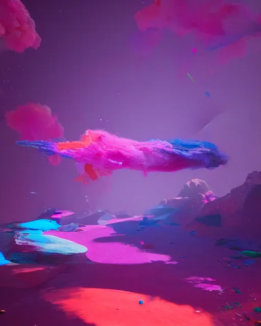 Image similar to color pigments spread out in air, dream, concept art, unreal 5, trending on artstation