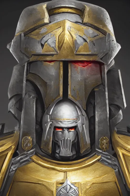 Image similar to armor portrait heros warhammer 4 0 k horus heresy fanart - the primarchs emperor by johannes helgeson animated with vfx concept artist & illustrator global illumination ray tracing hdr fanart arstation zbrush central hardmesh 8 k octane renderer comics stylized