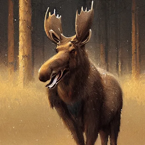 Image similar to moose furry by greg rutkowski