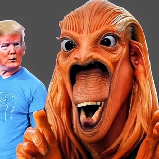 Image similar to jar jar trump showing tiny hands