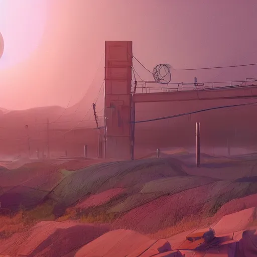 Prompt: Simon stalenhag style de_dust hyper real landscape art station everyday render