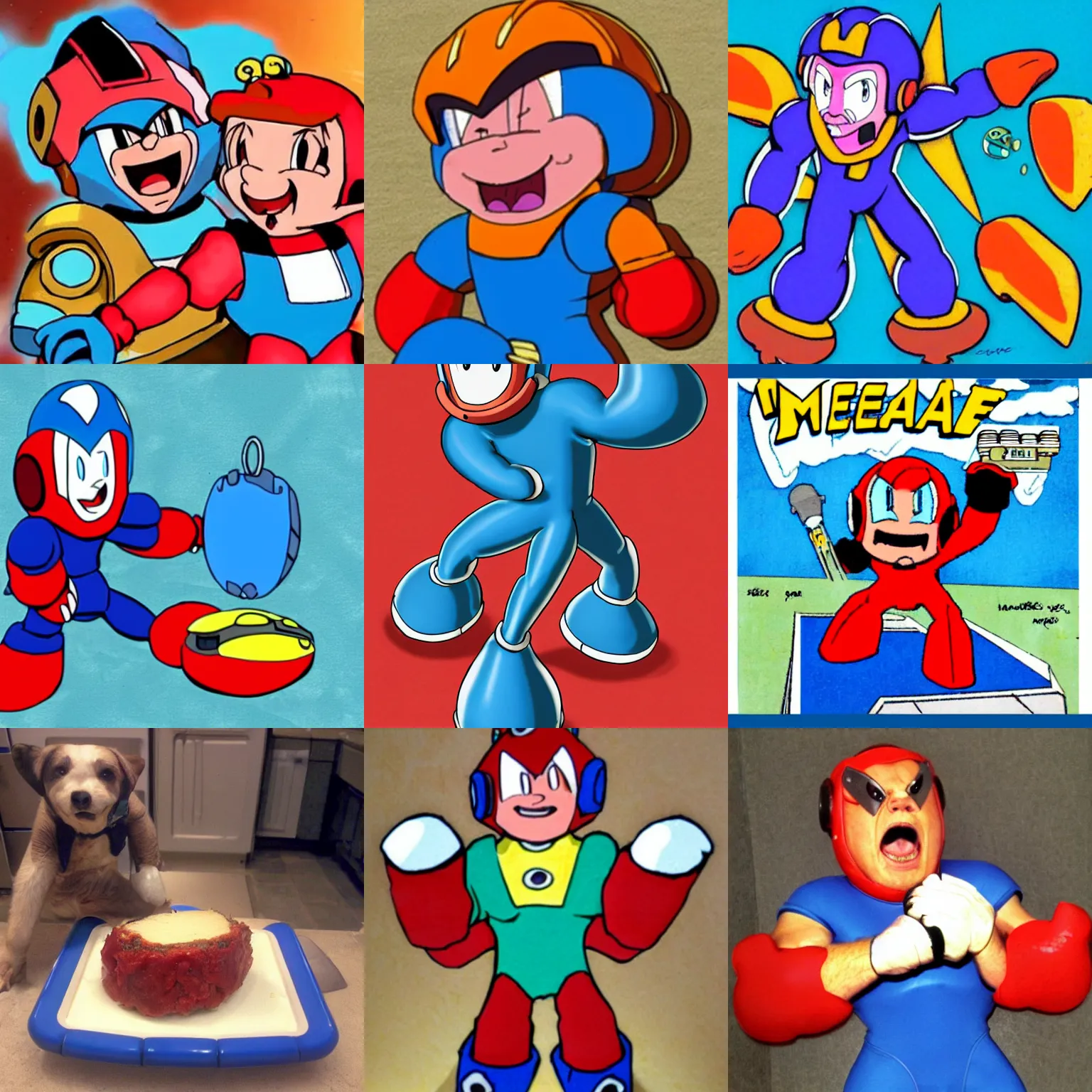 Prompt: meatloaf as megaman