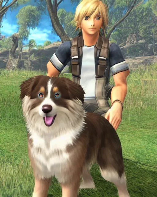 Image similar to australian shepherd with noah in xenoblade chronicles