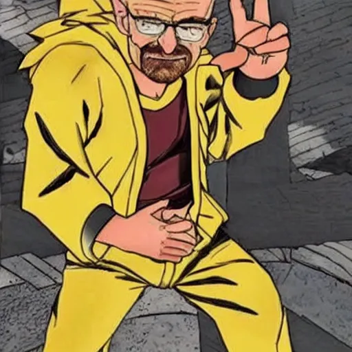Prompt: the fusion of walter bloomberg and walter white, super saiyan
