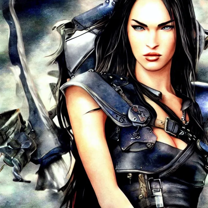 Image similar to megan fox in the style of final fantasy 7