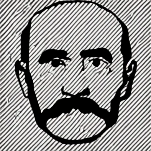 Image similar to taras shevchenko. face. old, balding, very long moustache. simple vector graphics icon by andy warhol