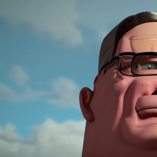 Prompt: hyper realistic, beautiful moody lighting, extreme emotions, caricature, soft, portrait of a very angry Hank Hill, rendered in octane, high quality 3d