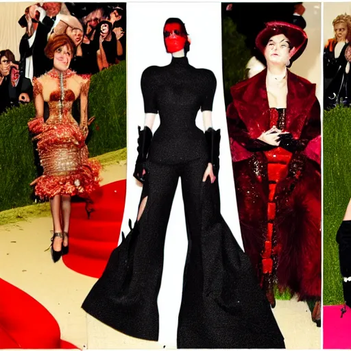 Image similar to the met gala but everyone looks like eldritch abominations