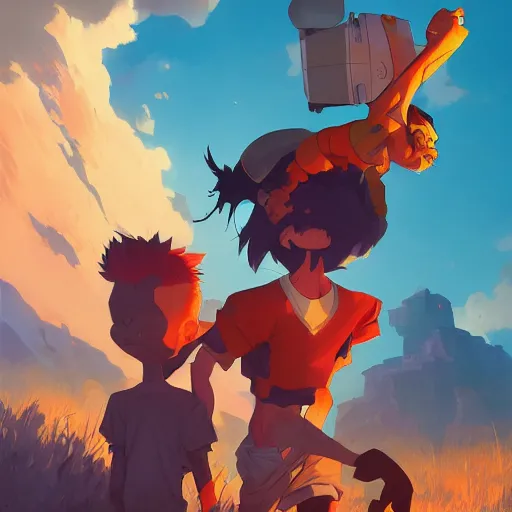 Image similar to hero world rugrats, behance hd by jesper ejsing, by rhads, makoto shinkai and lois van baarle, ilya kuvshinov, rossdraws global illumination