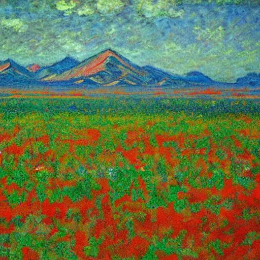 Image similar to Xinjiang in the style of Monet