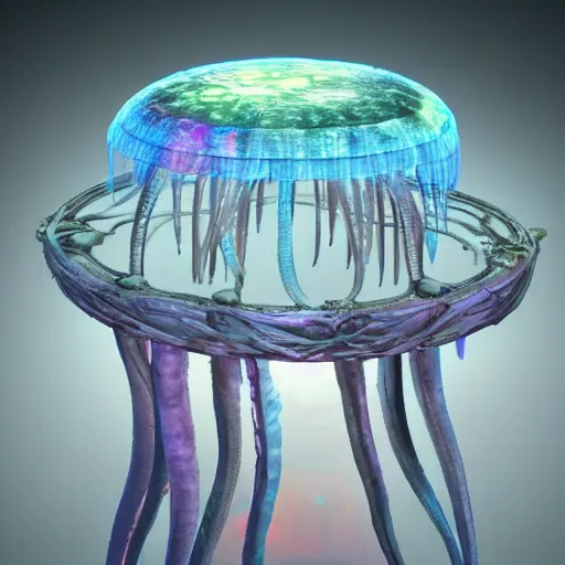 Image similar to the jellyfish stool by guardians of the Galaxy, elysium, star citizen