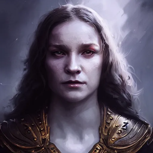 Image similar to Menacing yet gracious, aesthetically pleasing female Dragonborn portrait, atmospheric lighting, painted, intricate, volumetric lighting, beautiful, rich deep colors masterpiece, golden hour, sharp focus, ultra detailed, by Leesha Hannigan, Ross Tran, Thierry Doizon, Kai Carpenter, Ignacio Fernández Ríos