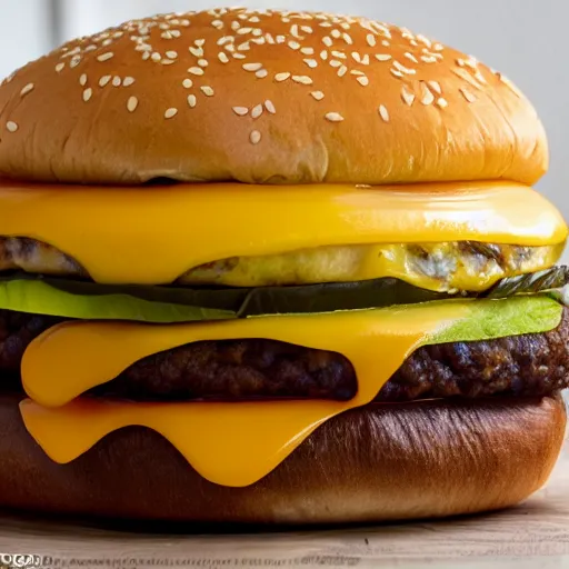 Image similar to cheeseburger overflowing with cheese