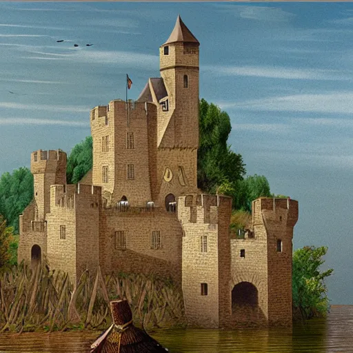 Image similar to Illustration of a medieval castle on a floating island