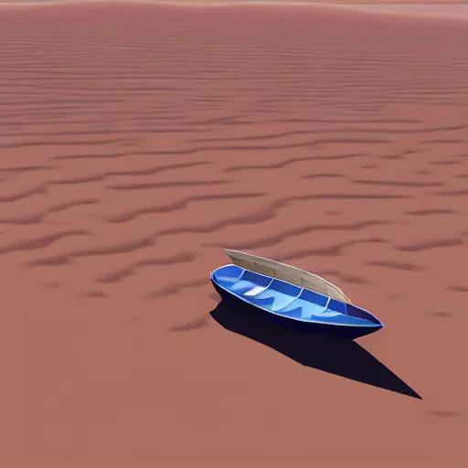 Image similar to boat in the dessert, jewls rewards everywhere on the sky, low poly