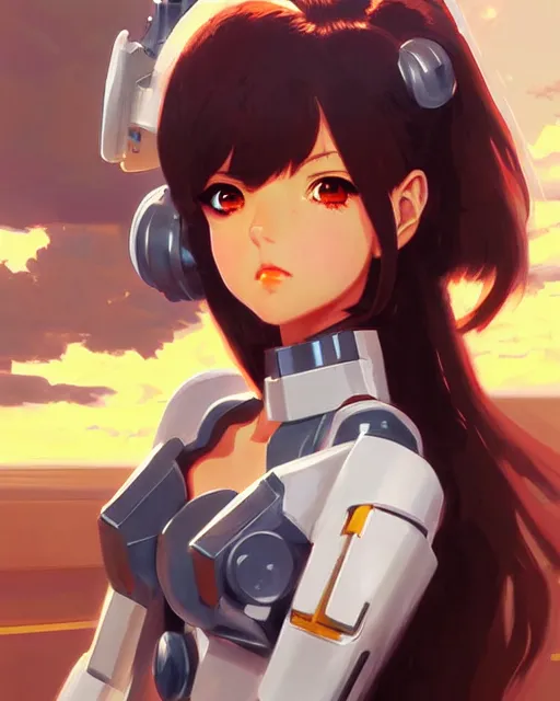 Prompt: portrait Anime as Mecha warrior girl cute-fine-face, pretty face, realistic shaded Perfect face, fine details. Anime. realistic shaded lighting by Ilya Kuvshinov Giuseppe Dangelico Pino and Michael Garmash and Rob Rey