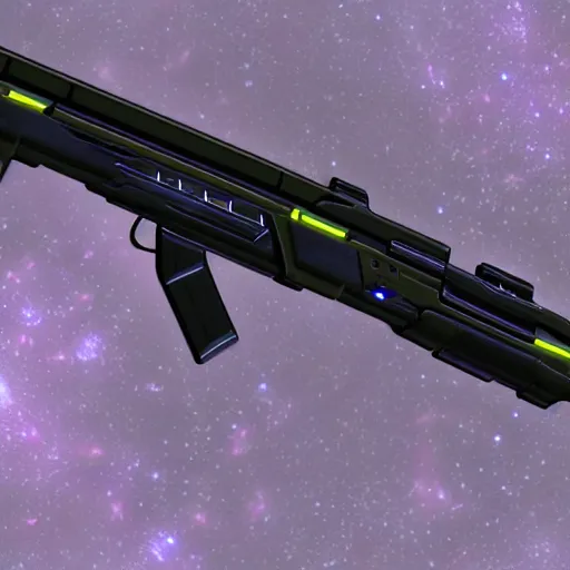 Image similar to a realistic looking photon rifle from Phantasy Star Online, high detail, high contrast