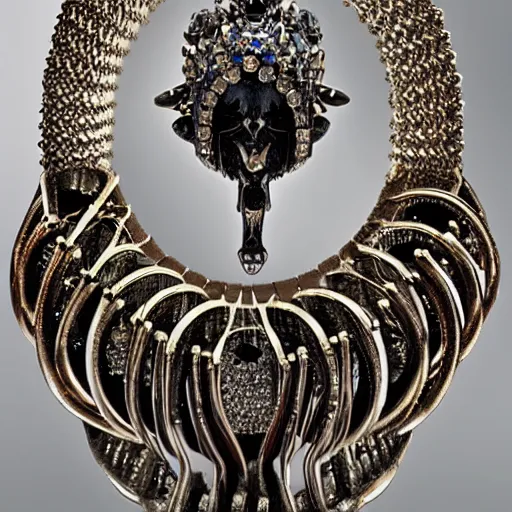 Prompt: insane jewelry from hell designed by Lodewyk van Bercken