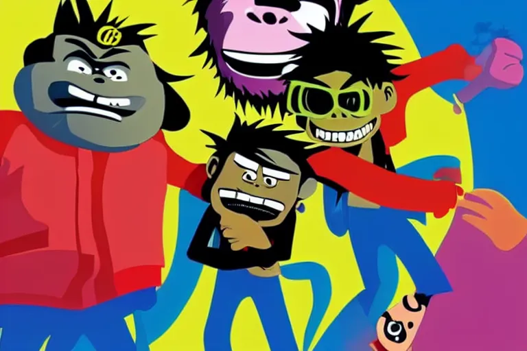 Image similar to boombastic, gorillaz, advertisement