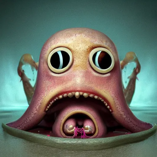 Image similar to hyperrealistic dslr film still of early cuyler squidbillies anthropomorphic squid, stunning 8 k octane comprehensive 3 d render, inspired by istvan sandorfi & greg rutkowski & unreal engine, perfect symmetry, dim volumetric cinematic lighting, extremely hyper - detailed, extremely lifelike attributes & lifelike texture, intricate, masterpiece, artstation, stunning