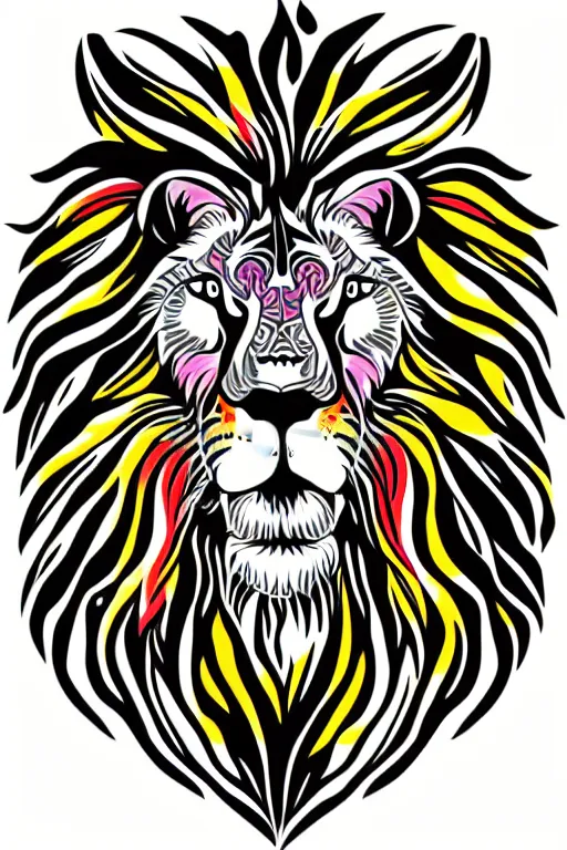 Image similar to Portrait of a lion in anime style, anime, sticker, colorful, illustration, highly detailed, simple, smooth and clean vector curves, no jagged lines, vector art, smooth