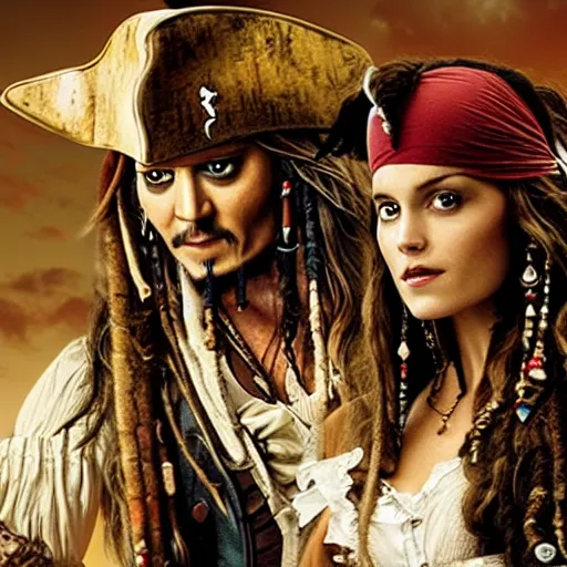 Prompt: pirates of the Caribbean in the bedroom