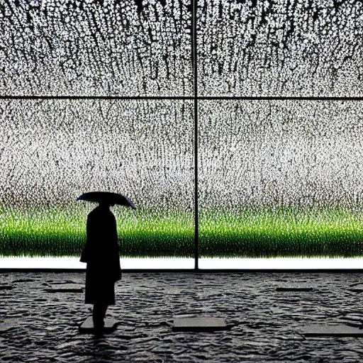 Image similar to I'll bring you flowers in the pouring rain, multimedia installation, ethereal, by Ryoji Ikeda, Teiji Furuhashi