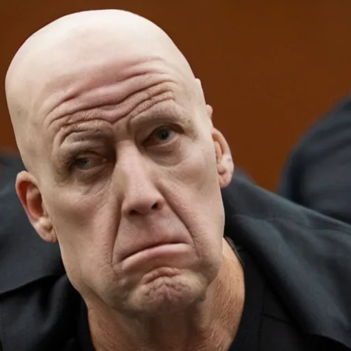 Prompt: pinhead testifying in court, detailed faces