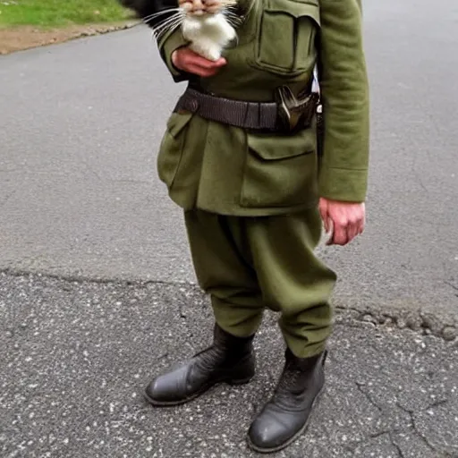 Image similar to cat dressed like british ww 2 soldier