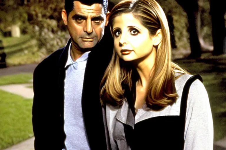 Image similar to sarah michelle gellar as buffy and cary grant as giles in buffy the vampire slayer