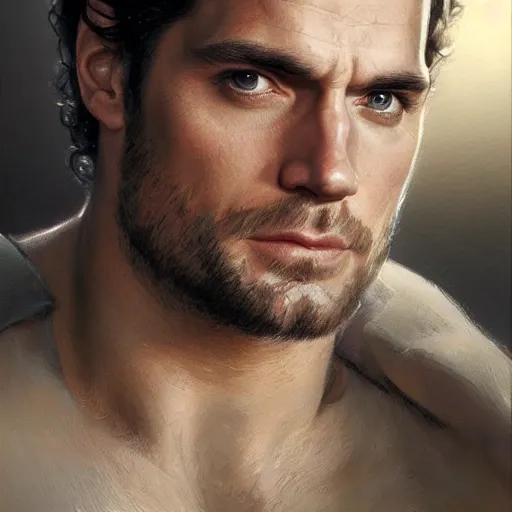 Image similar to henry cavill, closeup portrait art by donato giancola and greg rutkowski, realistic face, digital art, trending on artstation, symmetry!!